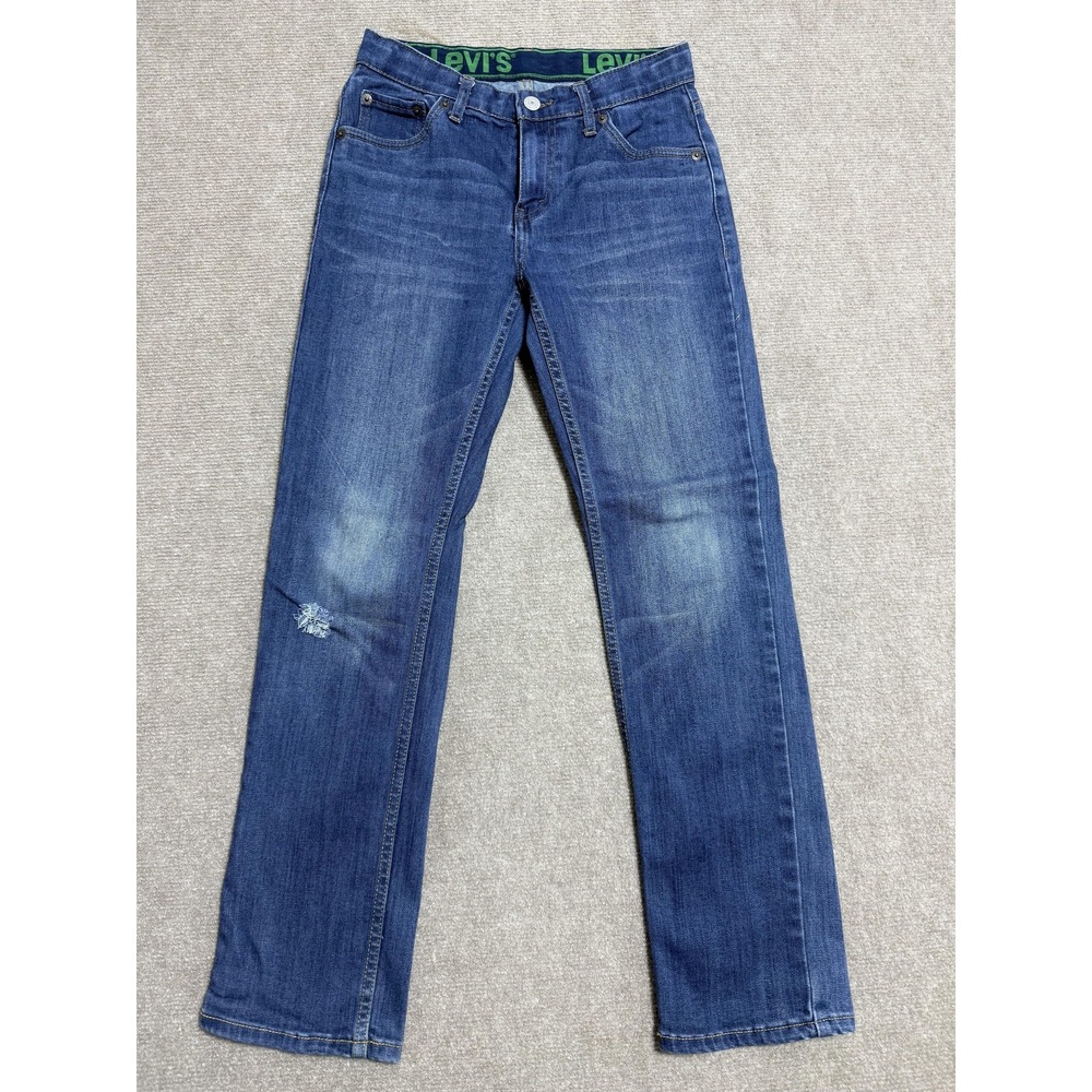 Levis 511 Jeans Boys 14 Regular Blue Slim Fit Distressed Knee Denim Pants 27x29